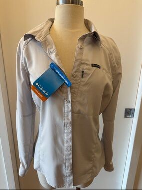 NWT Columbia Women's Kestrel Trail long sleeve button front shirt Omni-shade